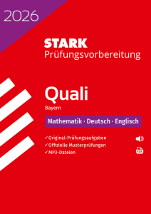 Mathematik, Deutsch, Englisch 9. Klasse - Quali Mittelschule 2026 Bayern - Prüfungsvorbereitung