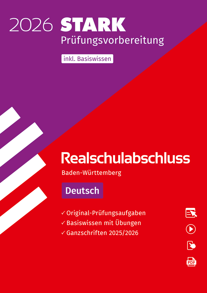 Deutsch - Realschulabschluss 2026 BW - Prüfungsvorbereitung inkl. Basistraining/Stark-Verlag