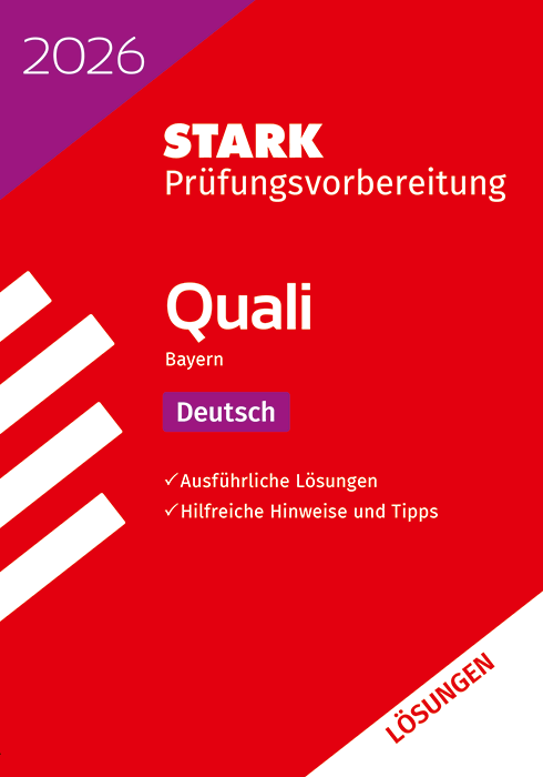 Lösungen zu Deutsch 9. Klasse - Quali Mittelschule 2026 Bayern - Prüfungsvorbereitung/Stark-Verlag
