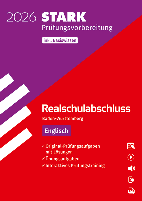Englisch - Realschulabschluss 2026 BW - Prüfungsvorbereitung inkl. Basistraining und Lösungen/Stark-Verlag