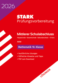 Lösungen zu Mathematik E-Kurs - Mittlerer Schulabschluss (MSA) 2026 NRW Hauptschule/Gesamtschule/Sekundarschule - Prüfungsvorbereitung