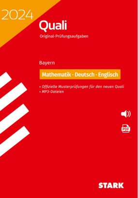 Original-Prüfungen Quali Mittelschule 2024 - Mathematik, Deutsch, Englisch 9. Klasse - Bayern