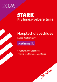 Lösungen zu Mathematik - Hauptschulabschluss 2026 BW - Prüfungsvorbereitung