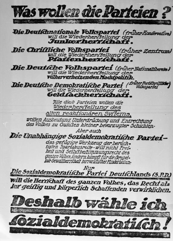 Sozialdemokratisches Wahlplakat