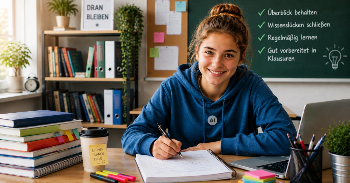 Schülerin beim Lernen für die gymnasiale Oberstufe