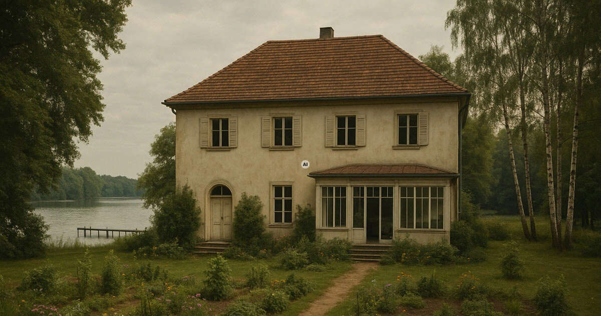Das Haus am See aus "Heimsuchung" von Jenny Erpenbeck, KI-generiert