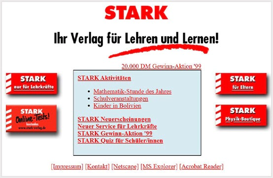 STARK Webseite 1998
