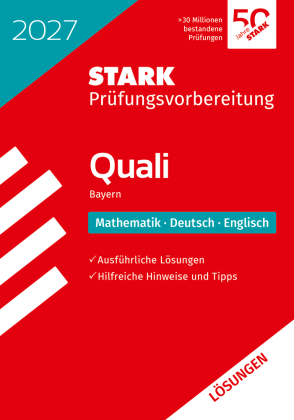 Lösungen zu Mathematik, Deutsch, Englisch 9. Klasse - Quali Mittelschule 2027 Bayern - Prüfungsvorbereitung