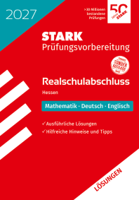 Lösungen zu Mathematik, Deutsch, Englisch - Realschulabschluss 2027 Hessen - Prüfungsvorbereitung