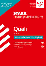 Mathematik, Deutsch, Englisch 9. Klasse - Quali Mittelschule 2027 Bayern - Prüfungsvorbereitung