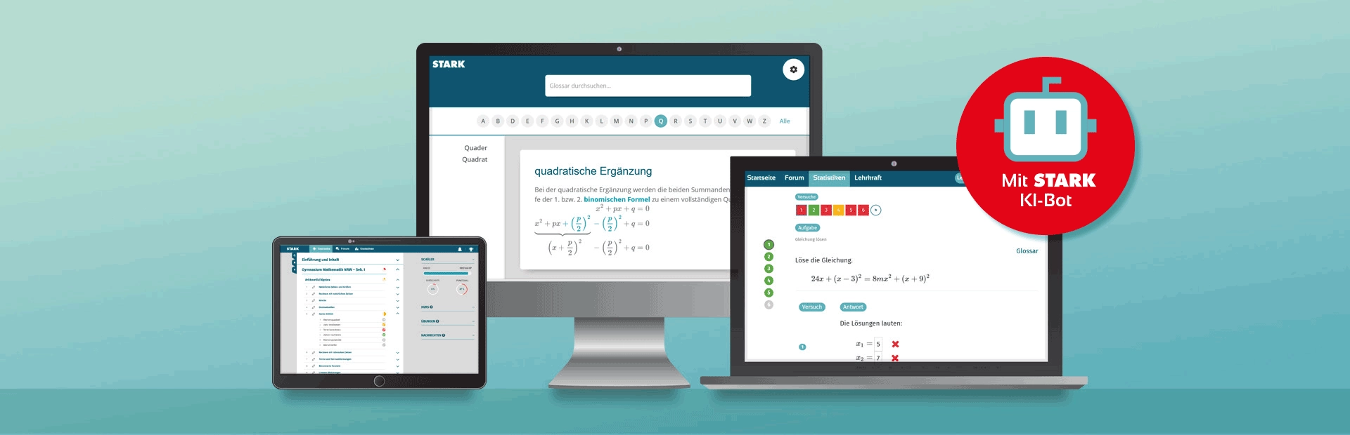 STARK Lernstudio: Screenshots auf verschiedenen Displays