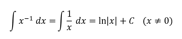 Unbestimmtes Integral - Ausnahme für Potenzregel
